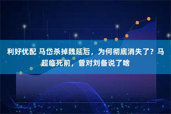 利好优配 马岱杀掉魏延后，为何彻底消失了？马超临死前，曾对刘备说了啥